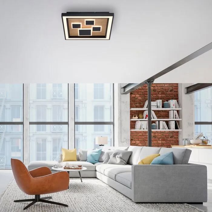 Paul-Neuhaus ELIZA Plafoniera LED Écru, Nero, 1-Luce