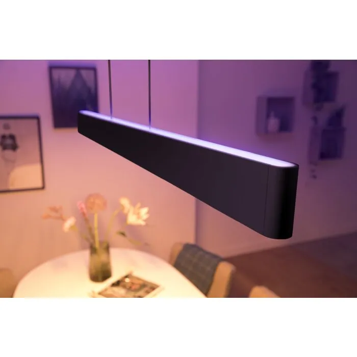 Philips Hue White & Color Ambiance Ensis Lampada a Sospensione LED Nero, 2-Luci, Cambia colore