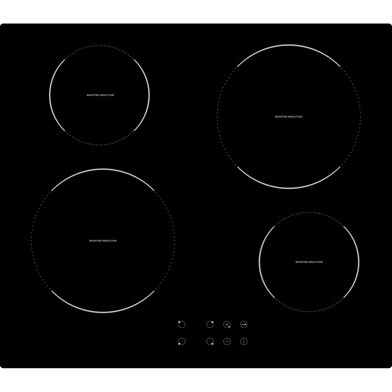 Piano cottura a induzione 4 fuochi nero