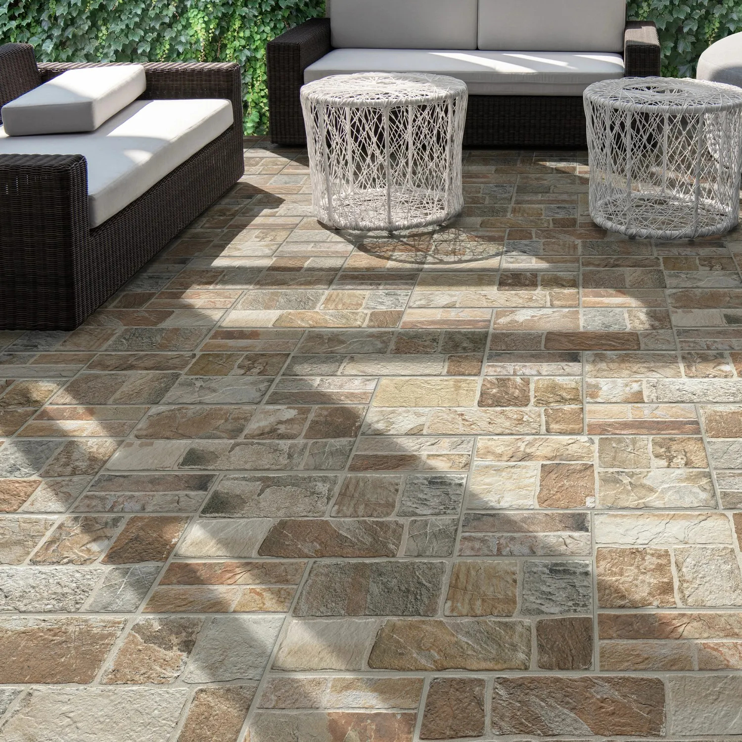 Piastrella in gres porcellanato Abbazie pietra multicolor 25x50 cm 1,25 m²