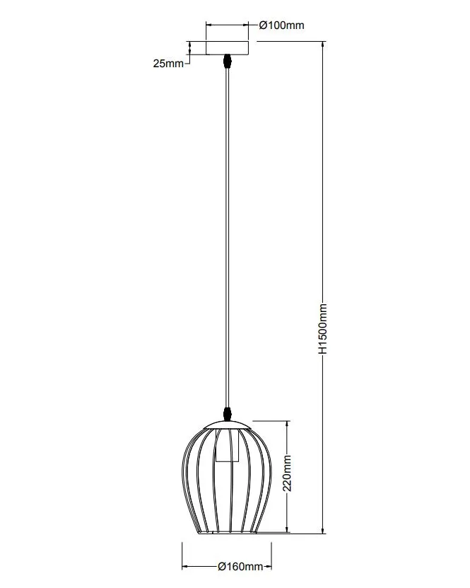 Piccola Sospensione per Penisola Gabbia Metallo Nero e Ottone Grid Ø16 cm Trio Lighting