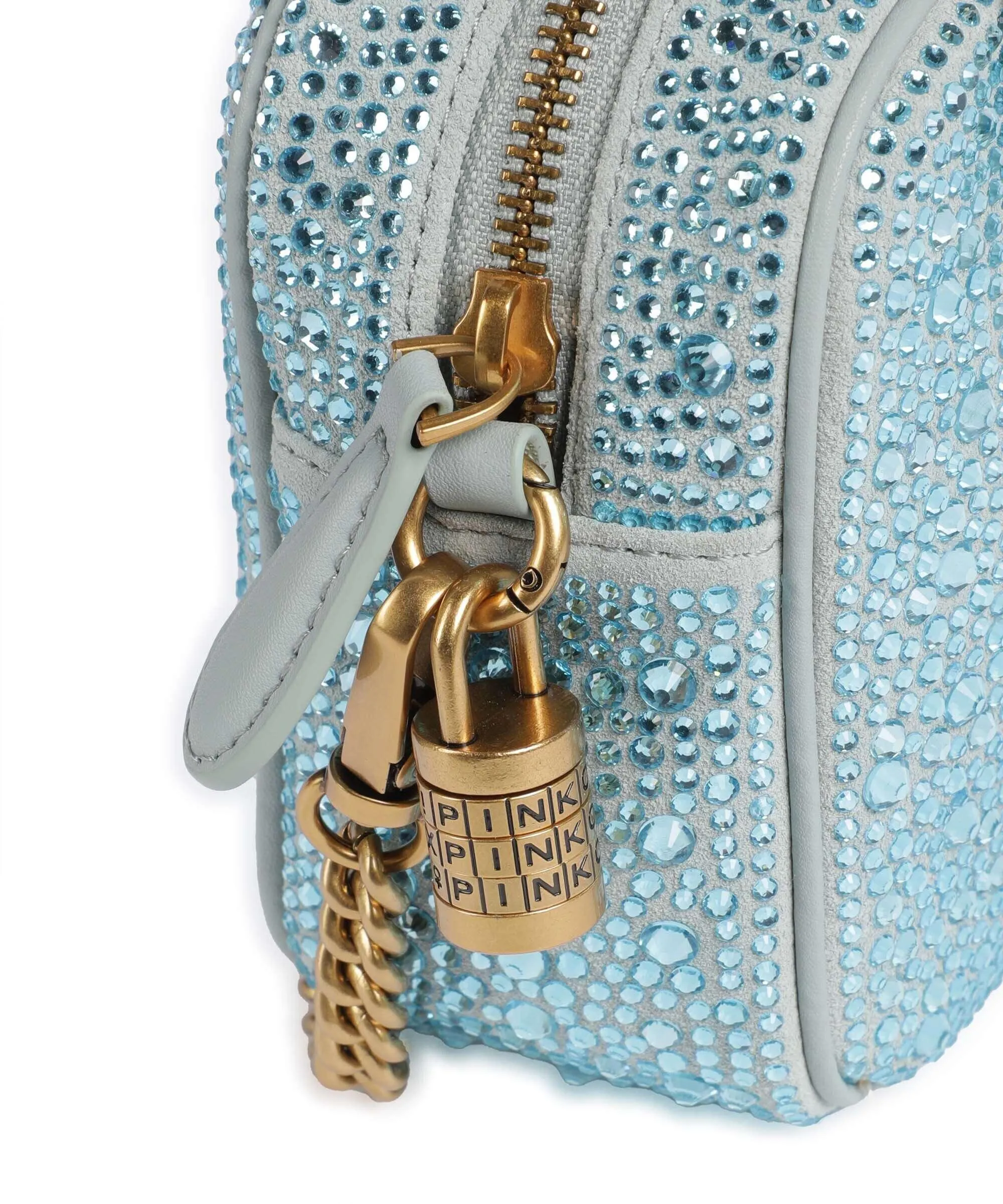  Pinko Bowling Mini Borsa a tracolla poliammide, poliuretano blu chiaro  