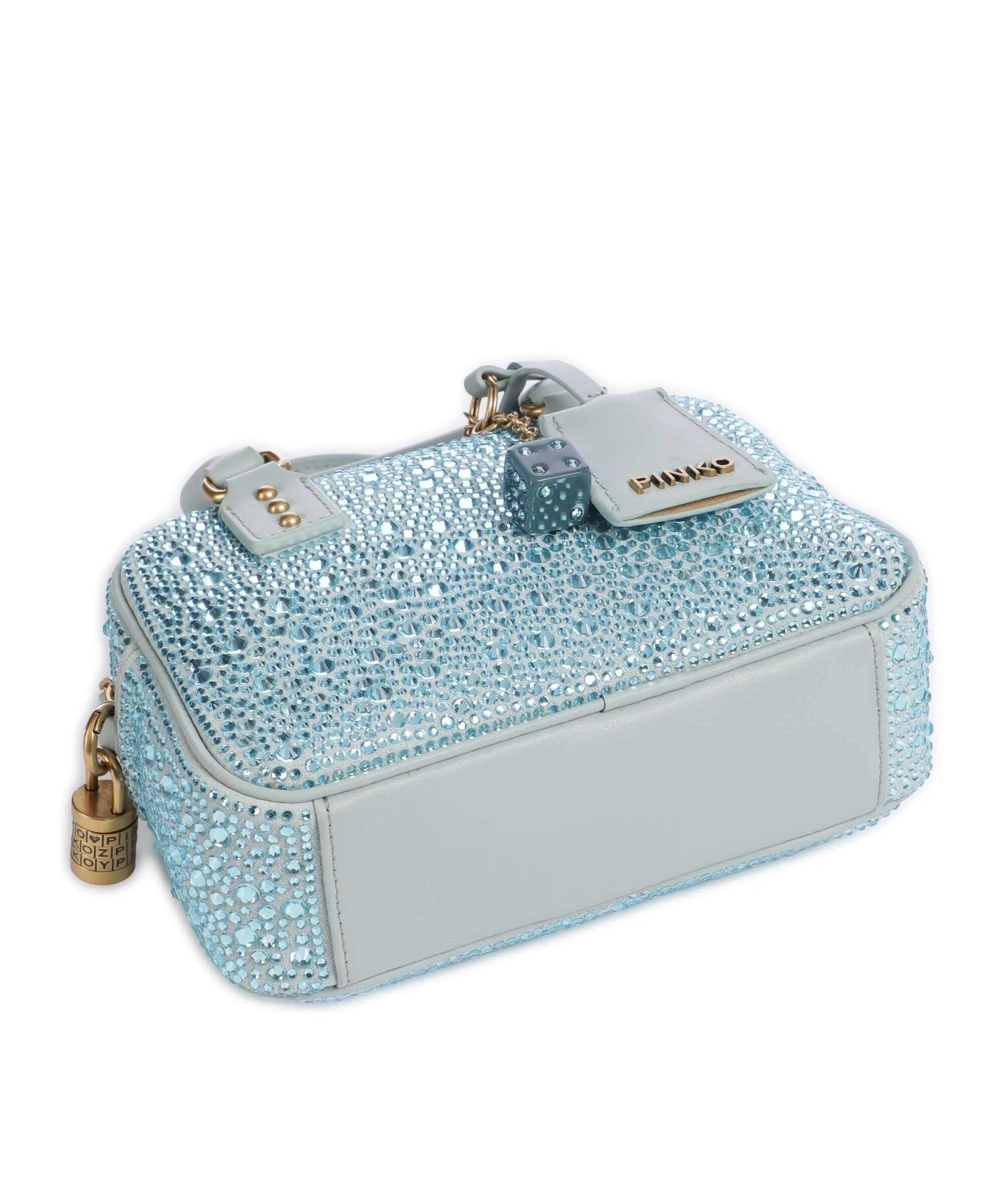  Pinko Bowling Mini Borsa a tracolla poliammide, poliuretano blu chiaro  
