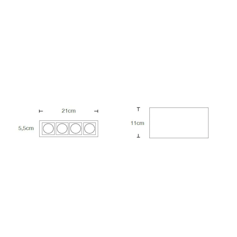 Plafoniera gesso Lampadari Bartalini AENIL T4 GU10 LED verniciabile moderno