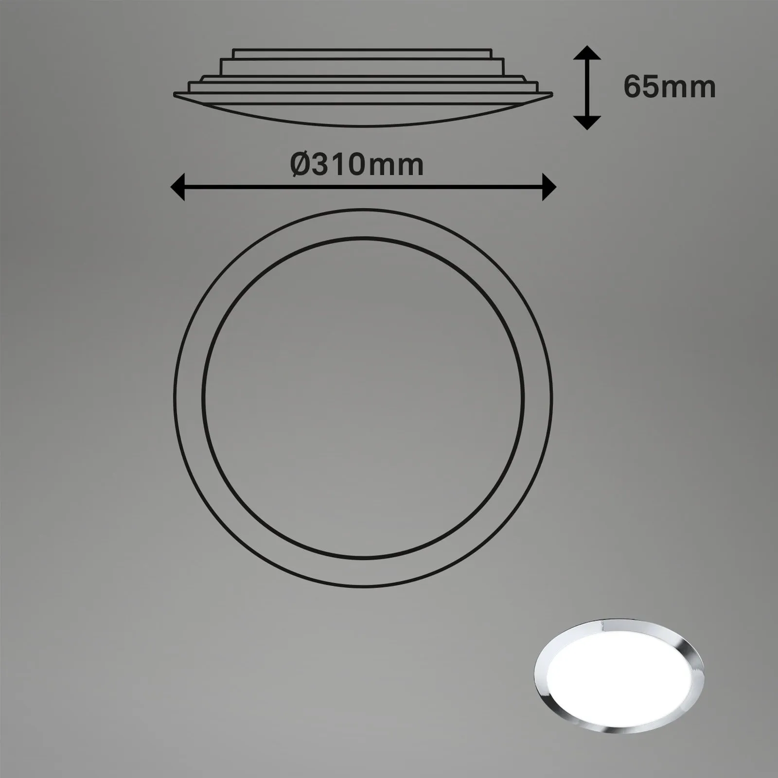 Plafoniera LED da esterni 3766018 IP44, cromo