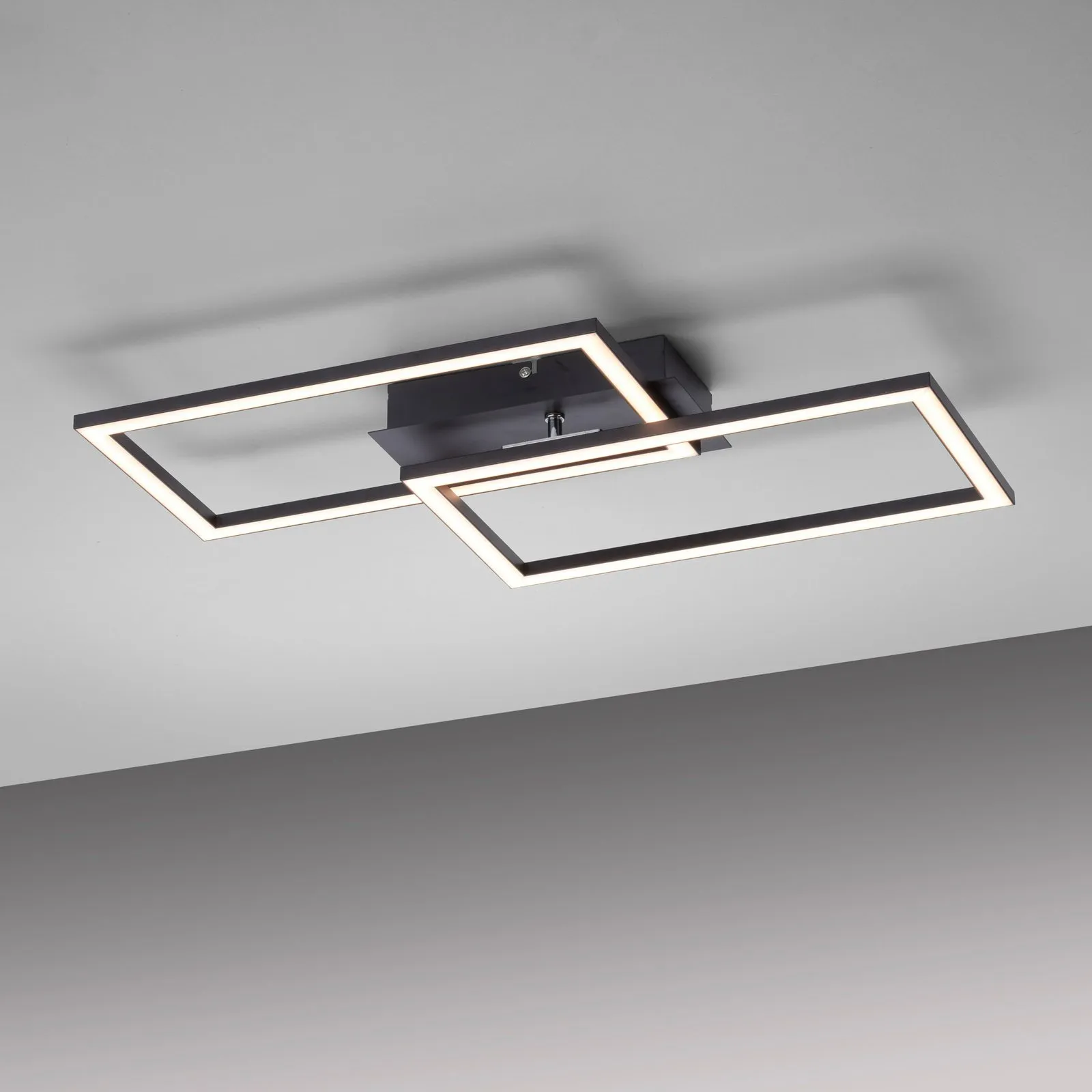 Plafoniera LED Iven, dim, nero, 54x31cm