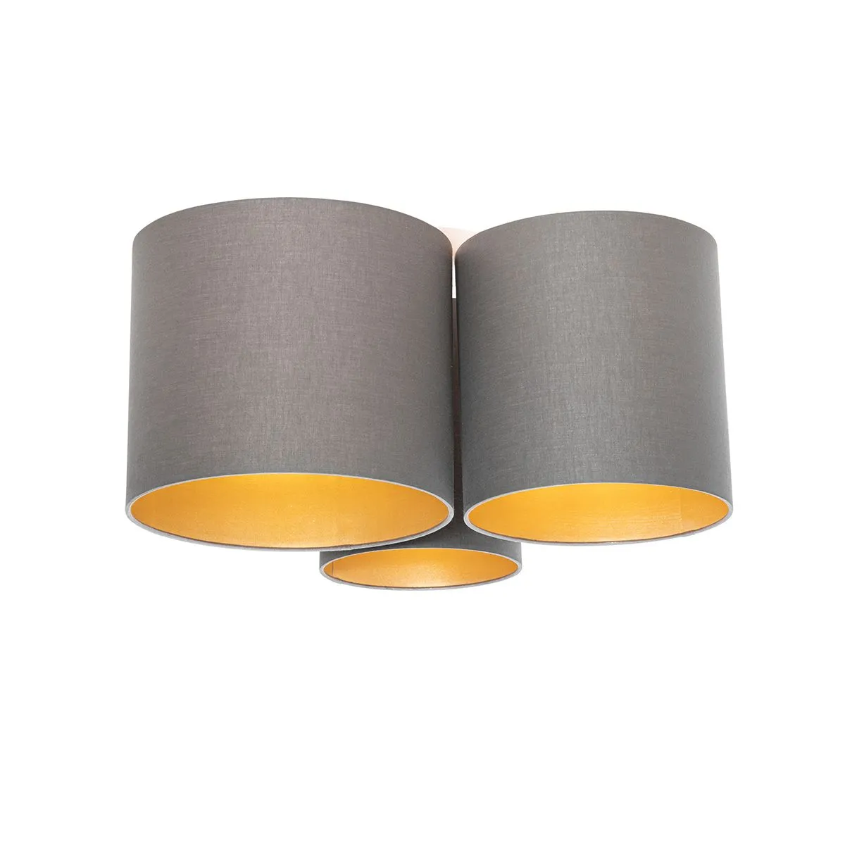 Plafoniera tortora con interno oro 3 luci - Multidrum