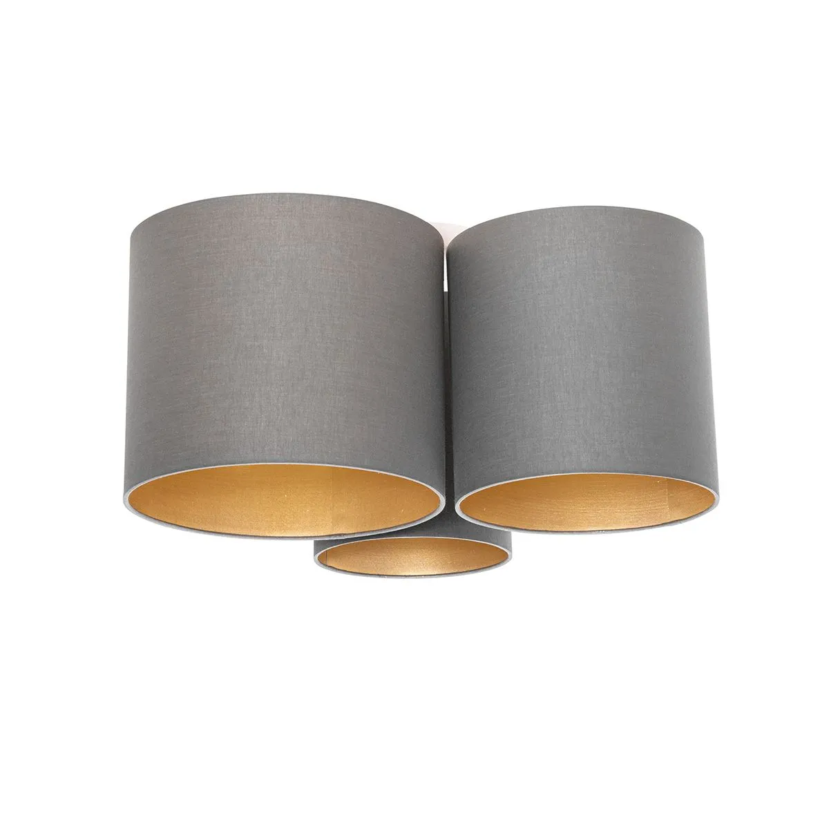 Plafoniera tortora con interno oro 3 luci - Multidrum