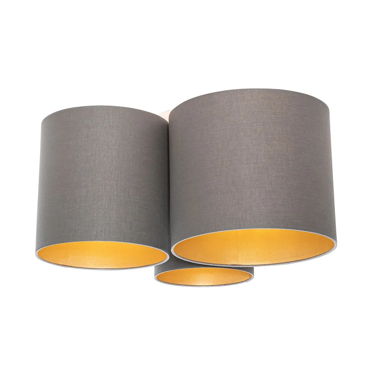 Plafoniera tortora con interno oro 3 luci - Multidrum