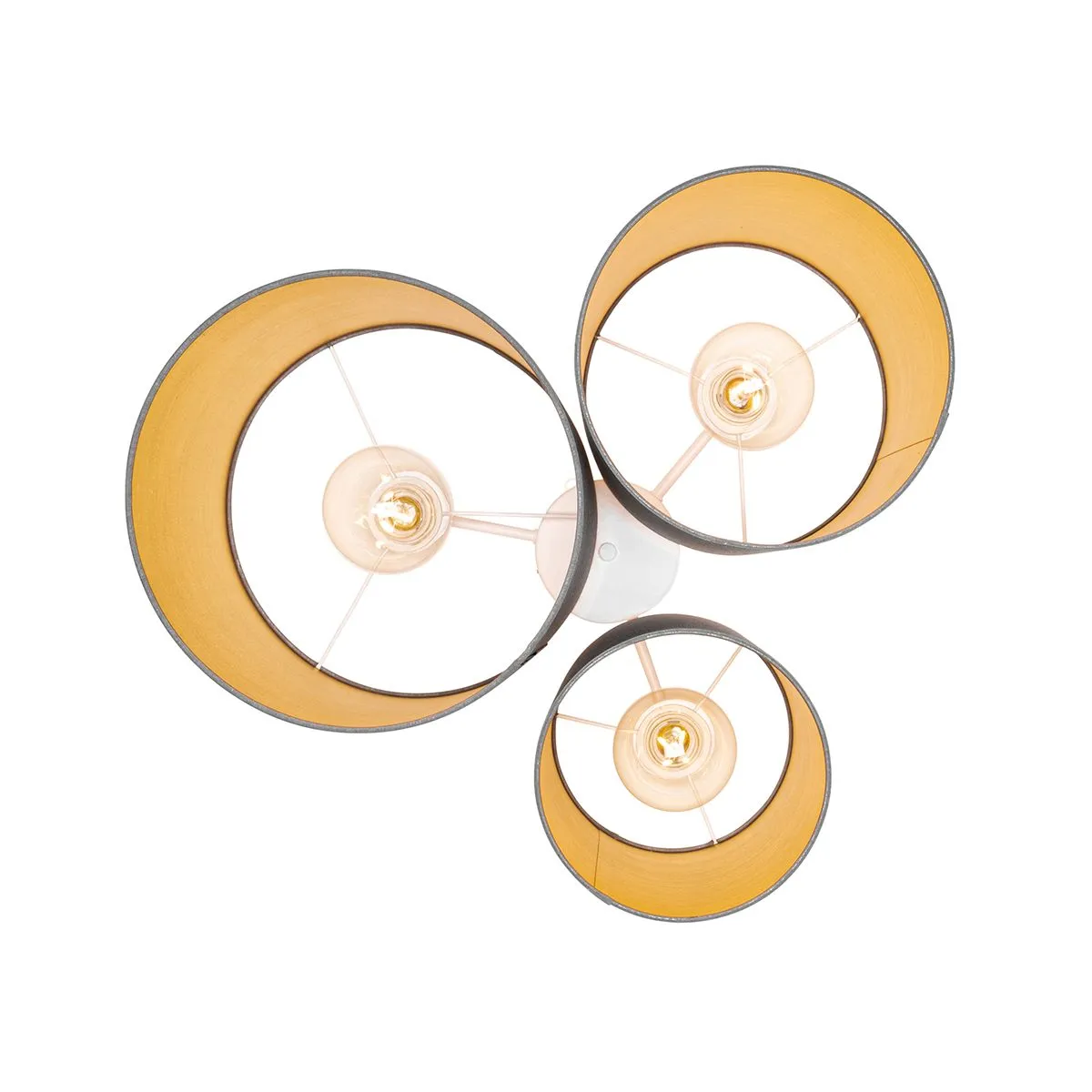 Plafoniera tortora con interno oro 3 luci - Multidrum