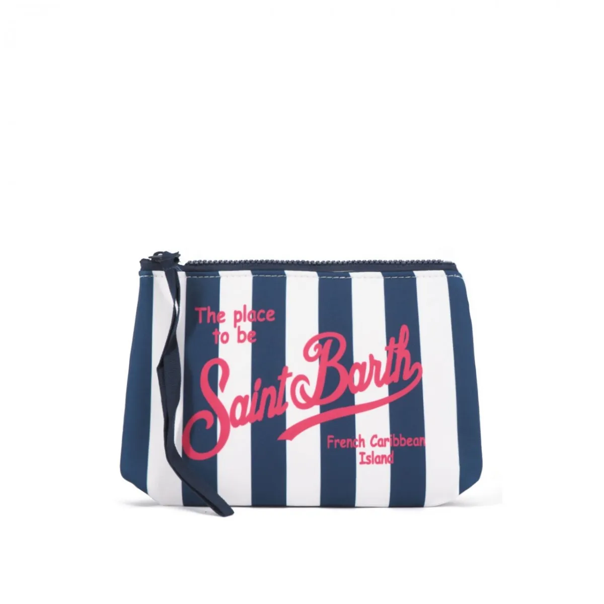 Pochette Aline A Righe, Blu