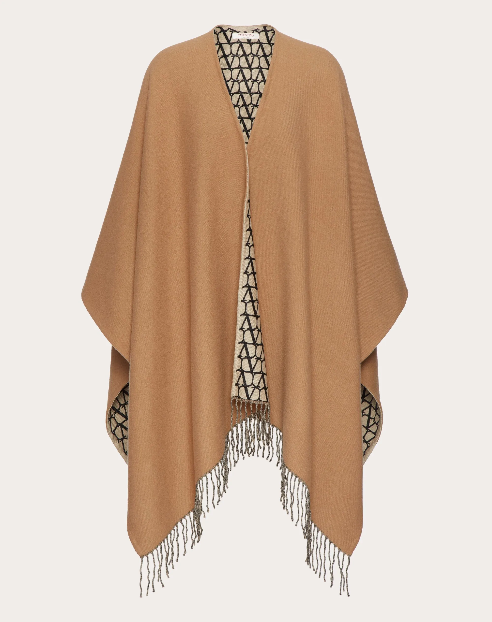 PONCHO DOUBLE TOILE ICONOGRAPHE IN LANA, SETA E CASHMERE