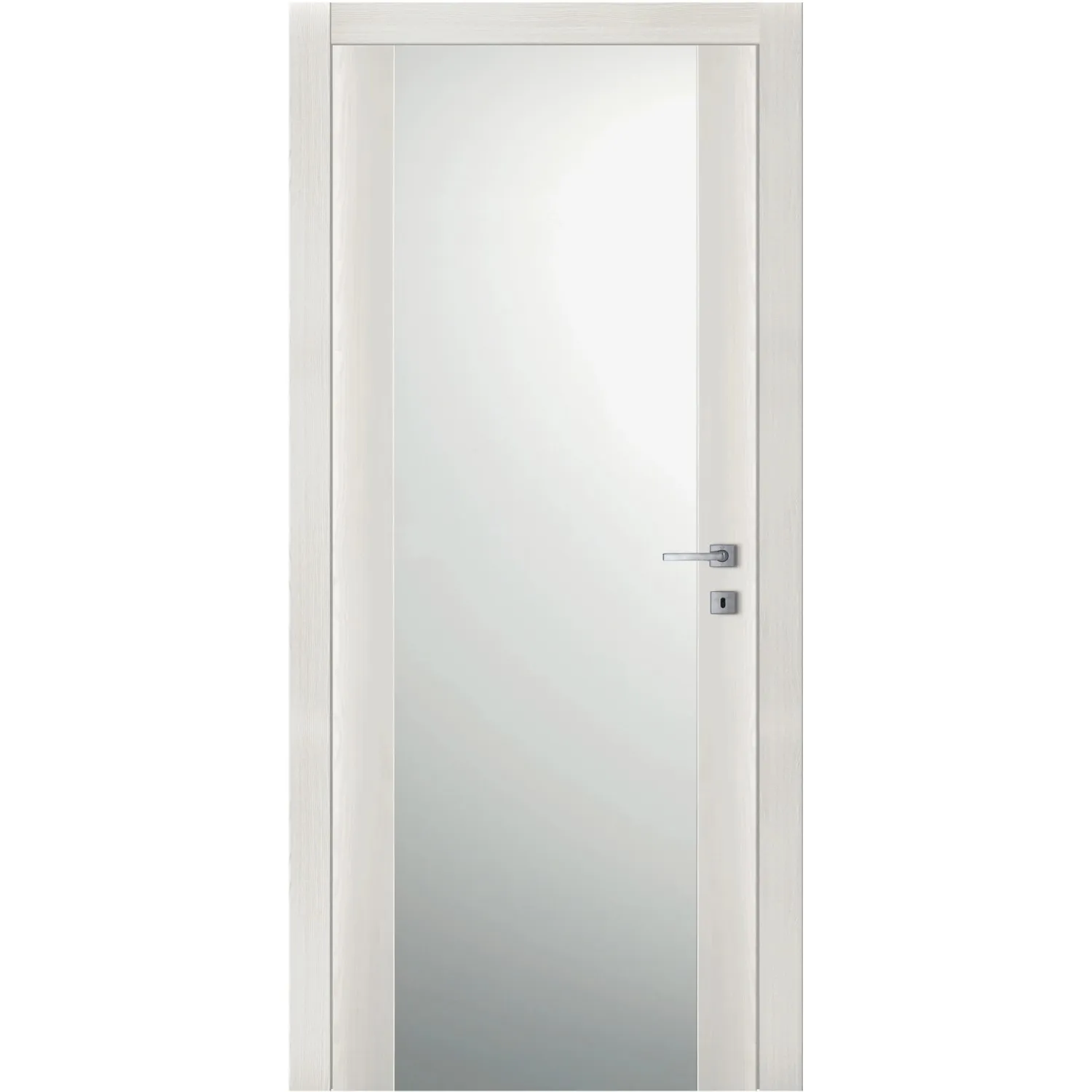 Porta battente vetrata reversibile Manaslu acero neve 200x60 cm