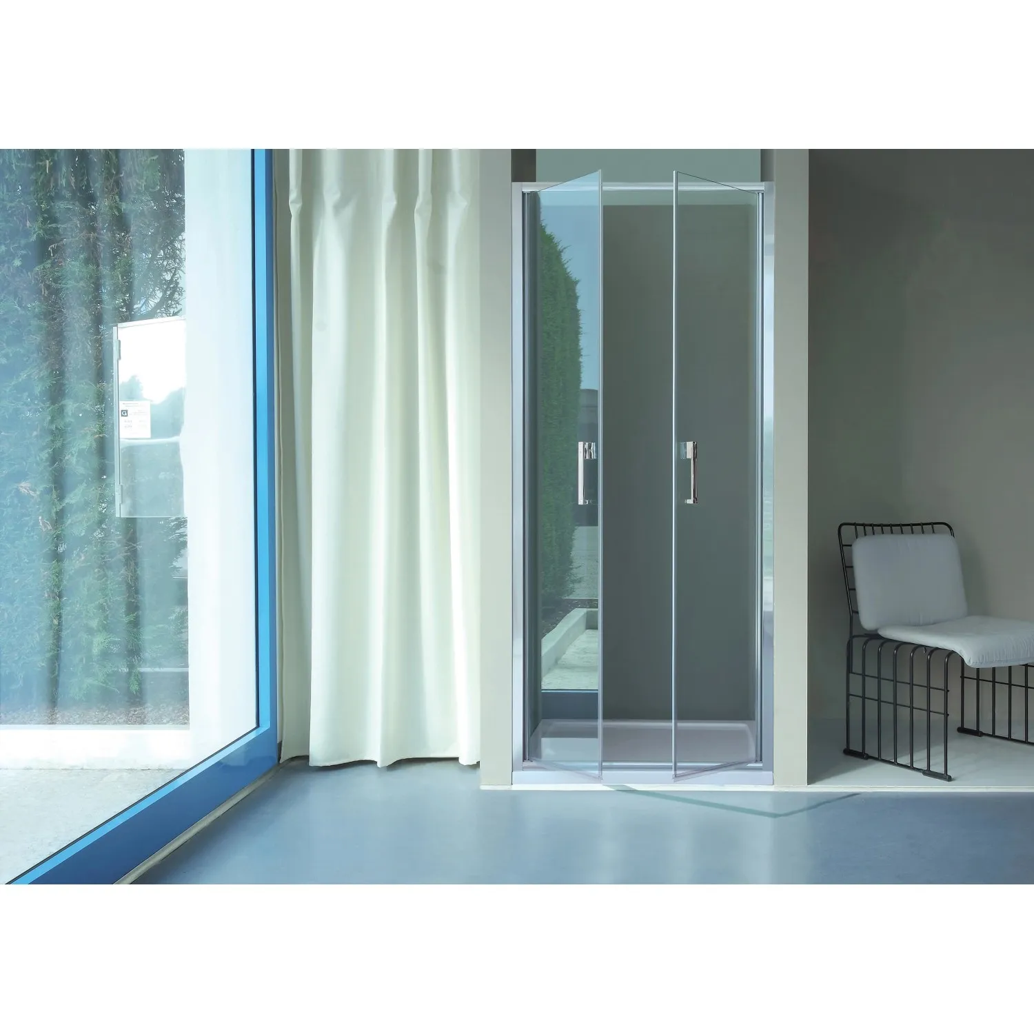 Porta doccia a saloon Orchestra vetro trasparente cromo 72 cm - 76 cm