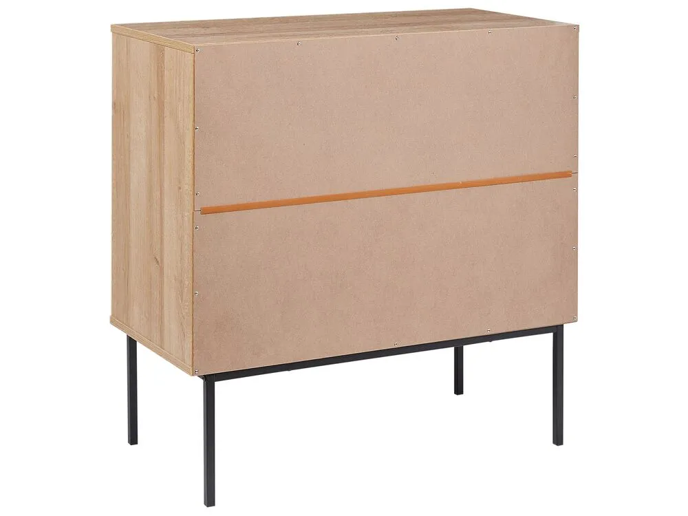 Rattan 3 Drawer Chest Light Wood PASCO