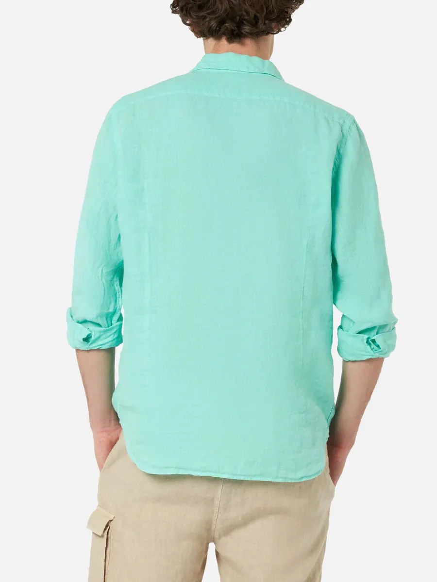 Regular Fit Linen Shirt / Green