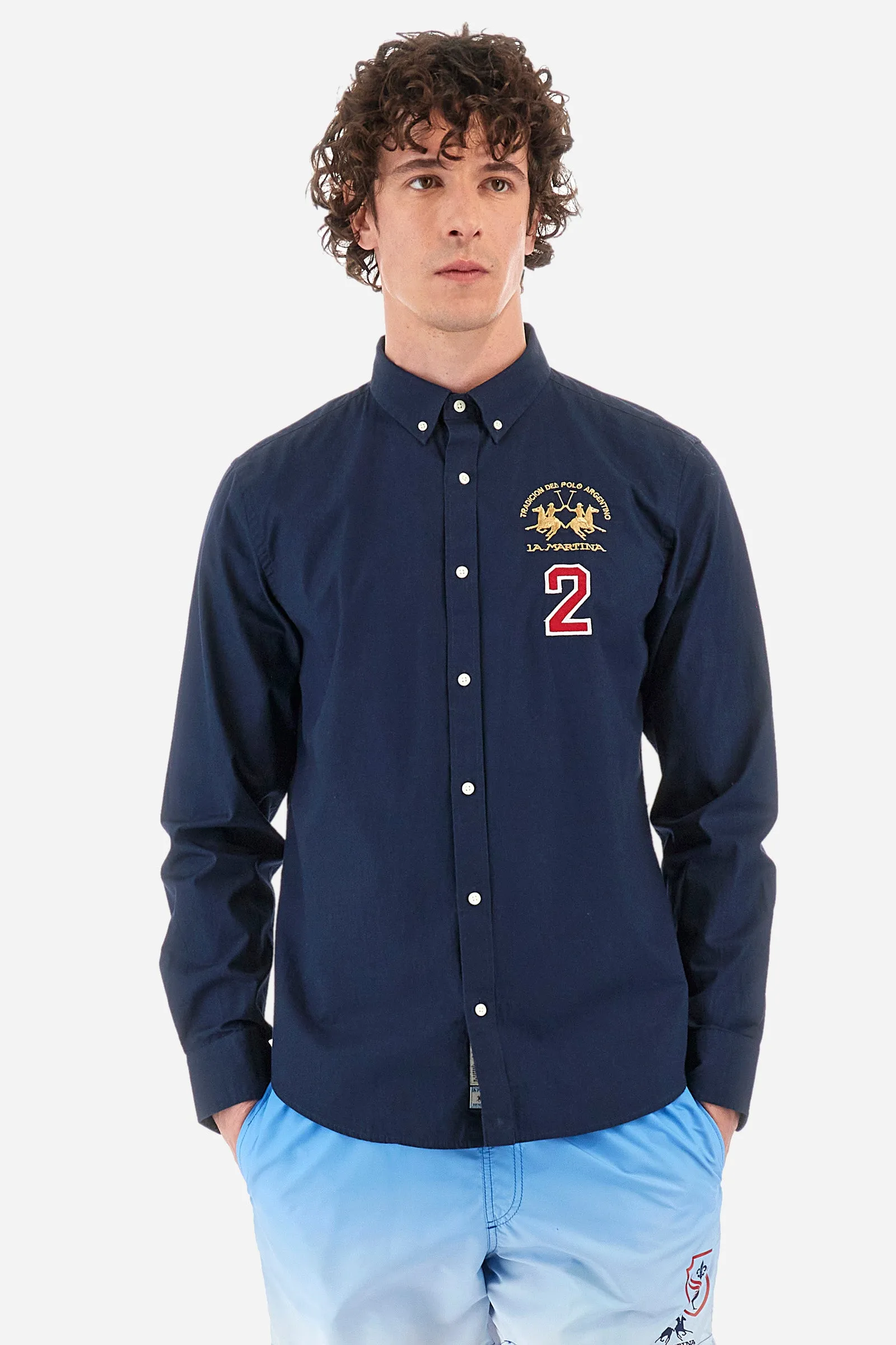 Regular fit shirt in poplin cotton - Rodolfo