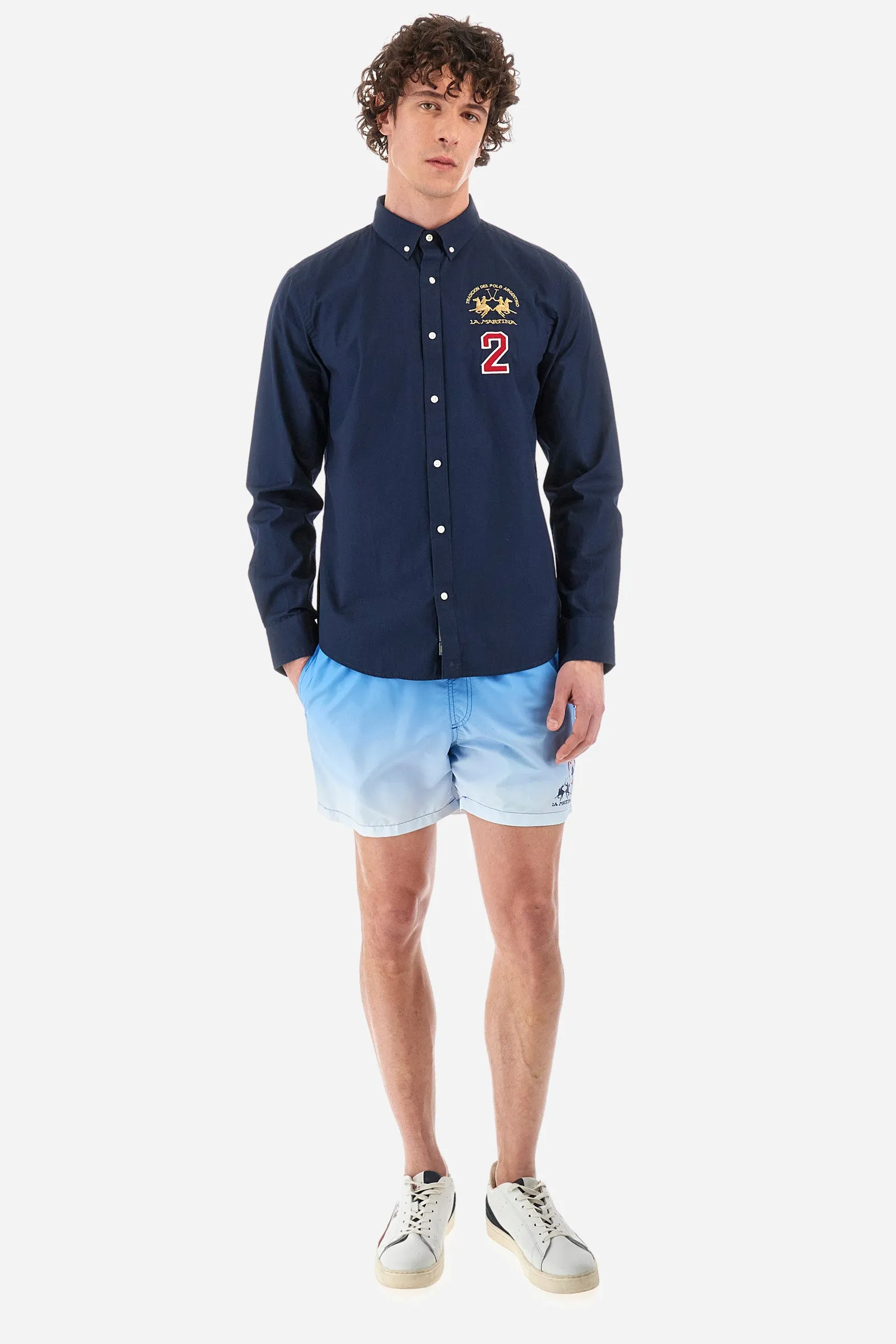 Regular fit shirt in poplin cotton - Rodolfo