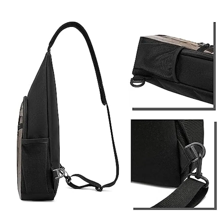 Retro Cowboy Western Country Farm Stampato Petto Pack Tactical Chest Bag Running Bag Marsupio Ciclismo Petto Pouch, Nero , Tagli
