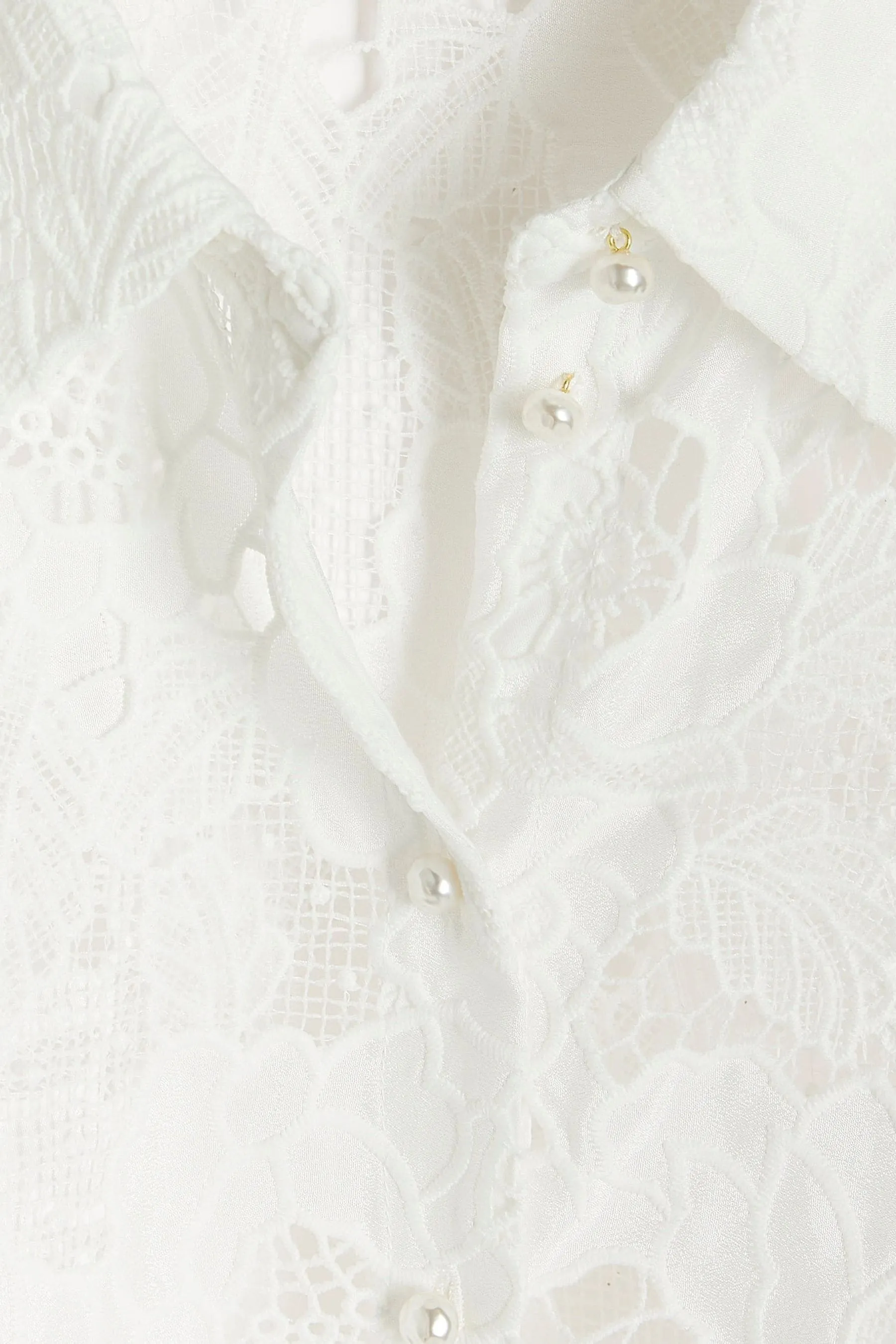 River Island Pizzo - Camicia oversize