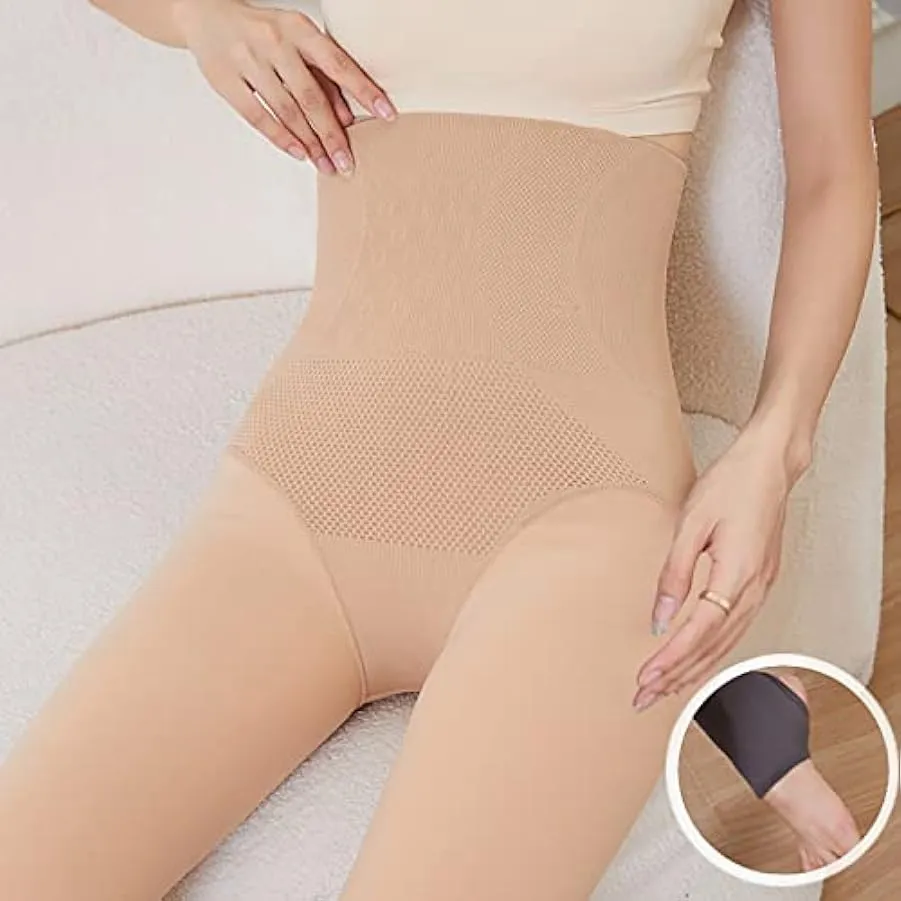 rtdgcv Zaino trasparente da donna invernale in pile termico a vita alta caldo peluche calze gambe finte pantaloni traslucidi dim