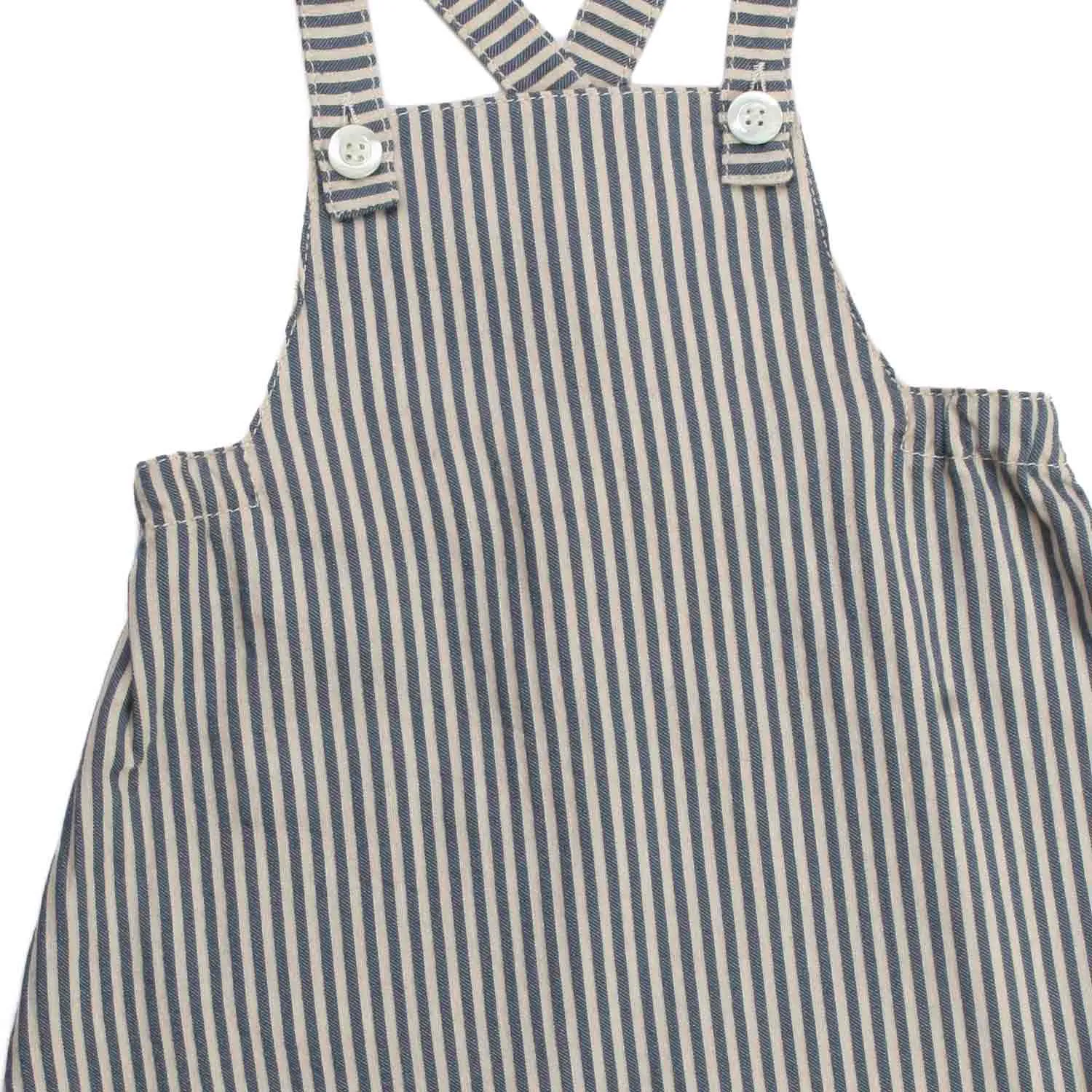 Salopette A Righe Baby Unisex