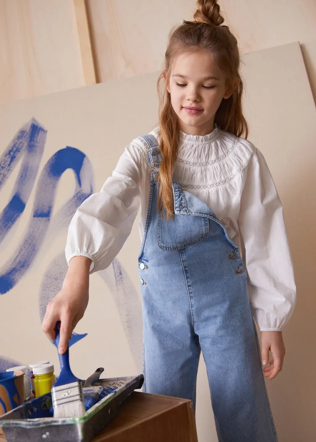 Salopette denim culotte