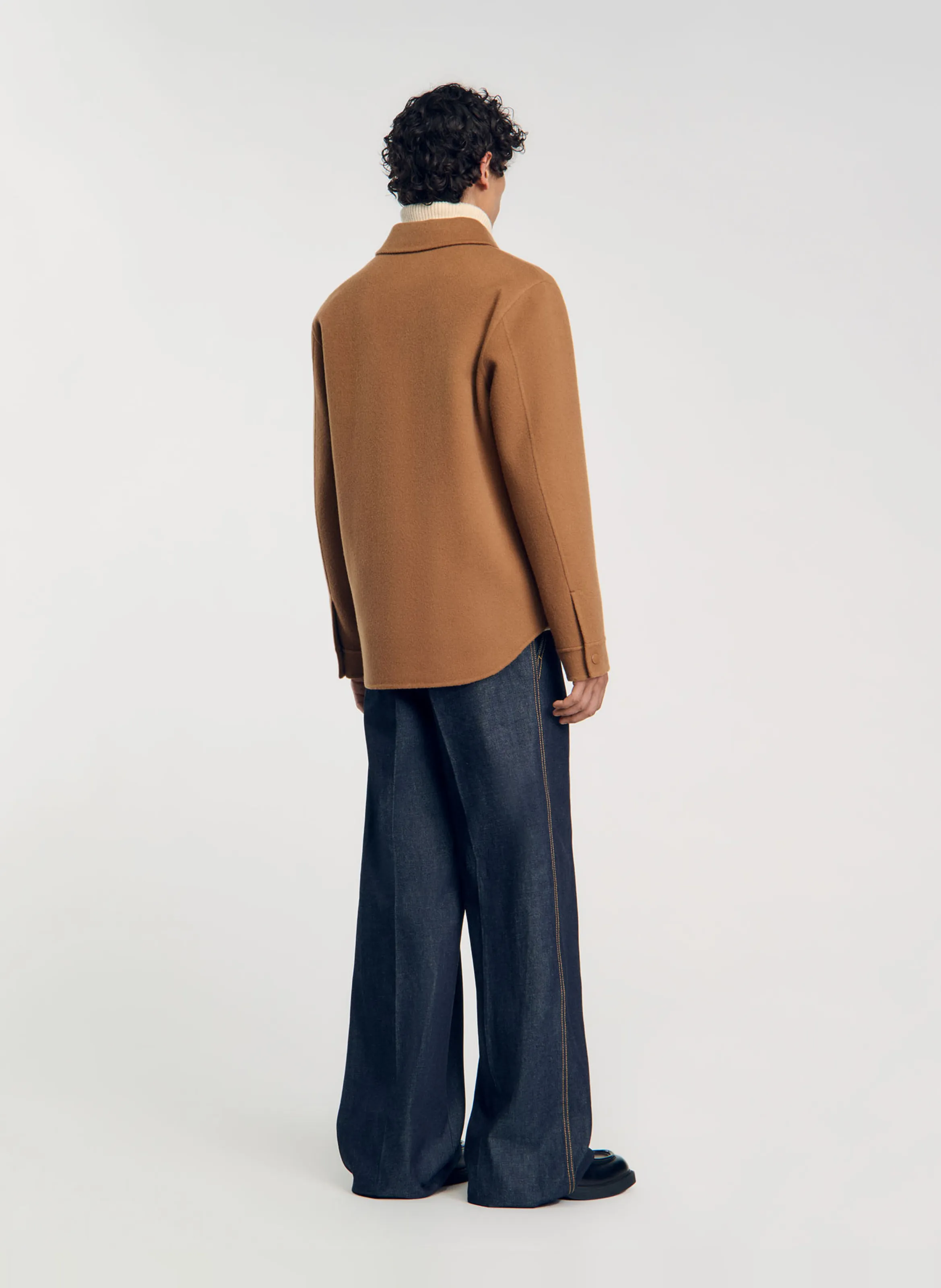  SANDRO   Overshirt collo classico in lana | Marrone