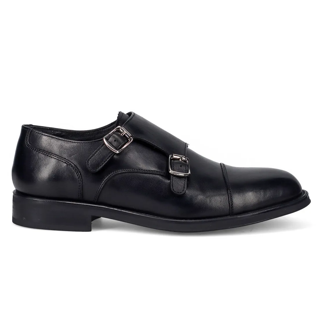 Scarpa da uomo con fibbia Sangiorgio in pelle nera