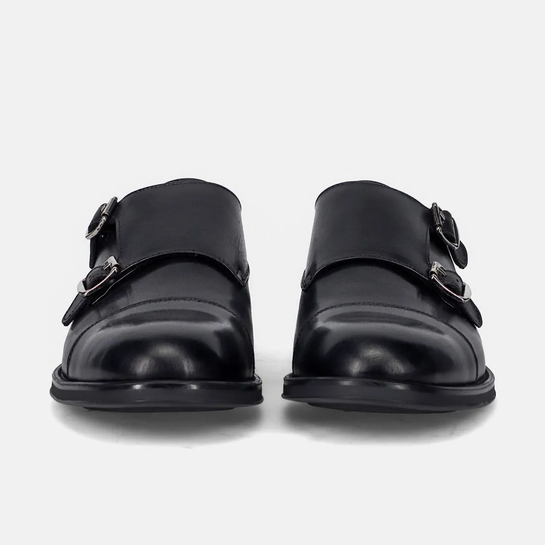 Scarpa da uomo con fibbia Sangiorgio in pelle nera