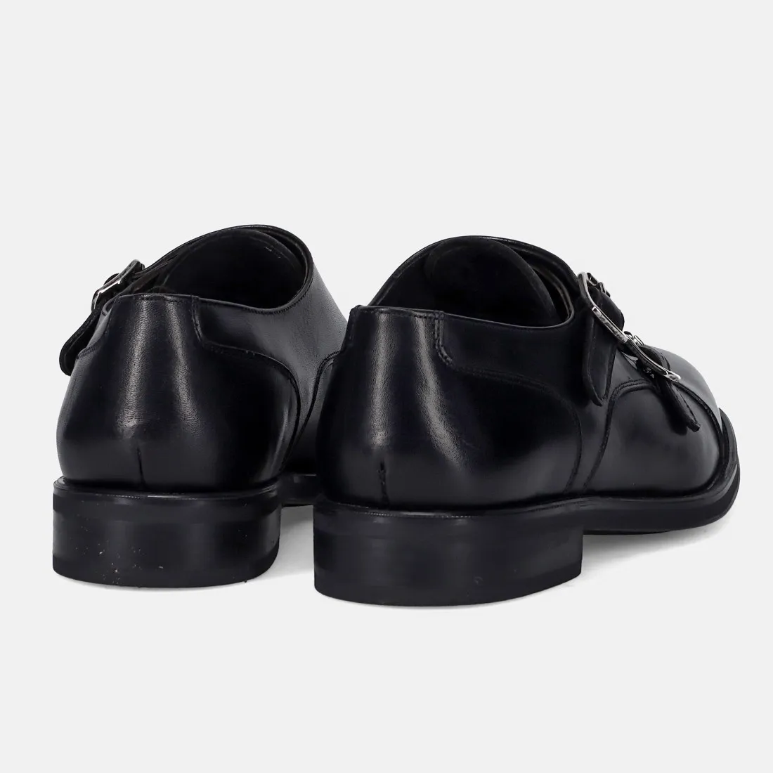 Scarpa da uomo con fibbia Sangiorgio in pelle nera
