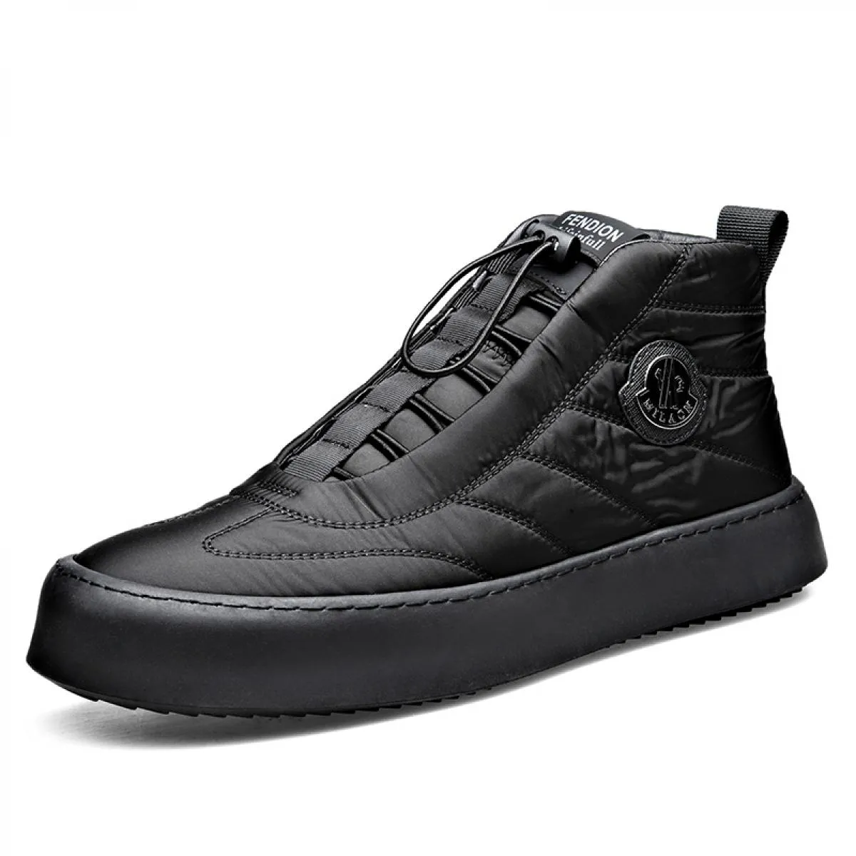 Scarpe alte Basse Nere Un piede verso il basso Isolamento invernale in peluche Scarpe di cotone nord-orientale Scarpe da pane ri