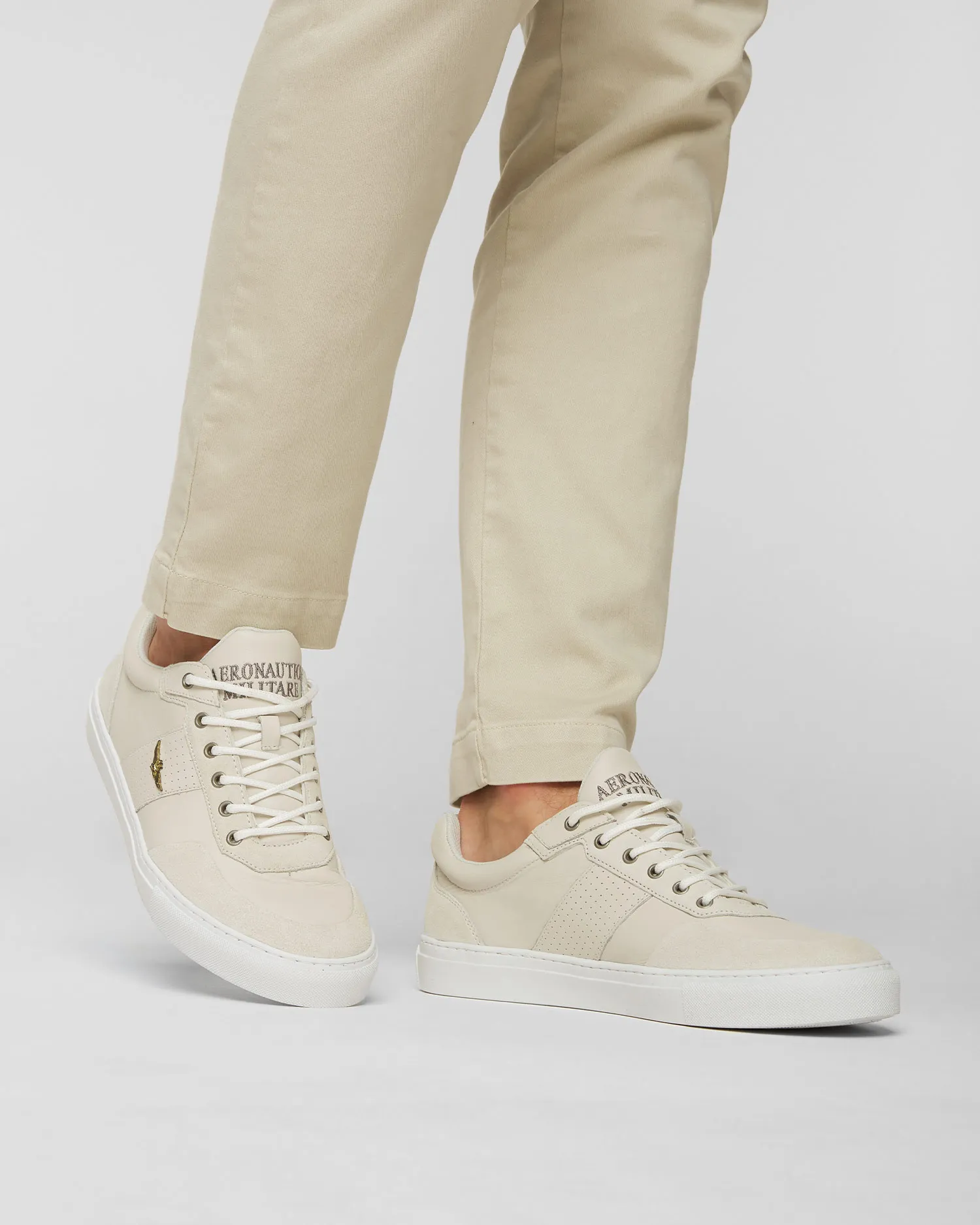 Scarpe da uomo Aeronautica Militare Beige 232sc233ct3027-73082