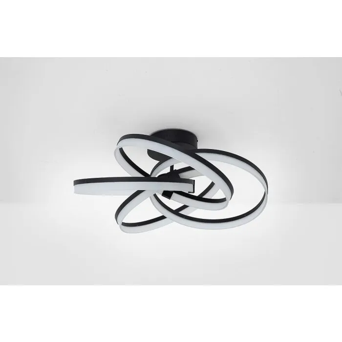 SCHÖNER-WOHNEN-Kollektion Loop Plafoniera LED Nero, 1-Luce, Telecomando
