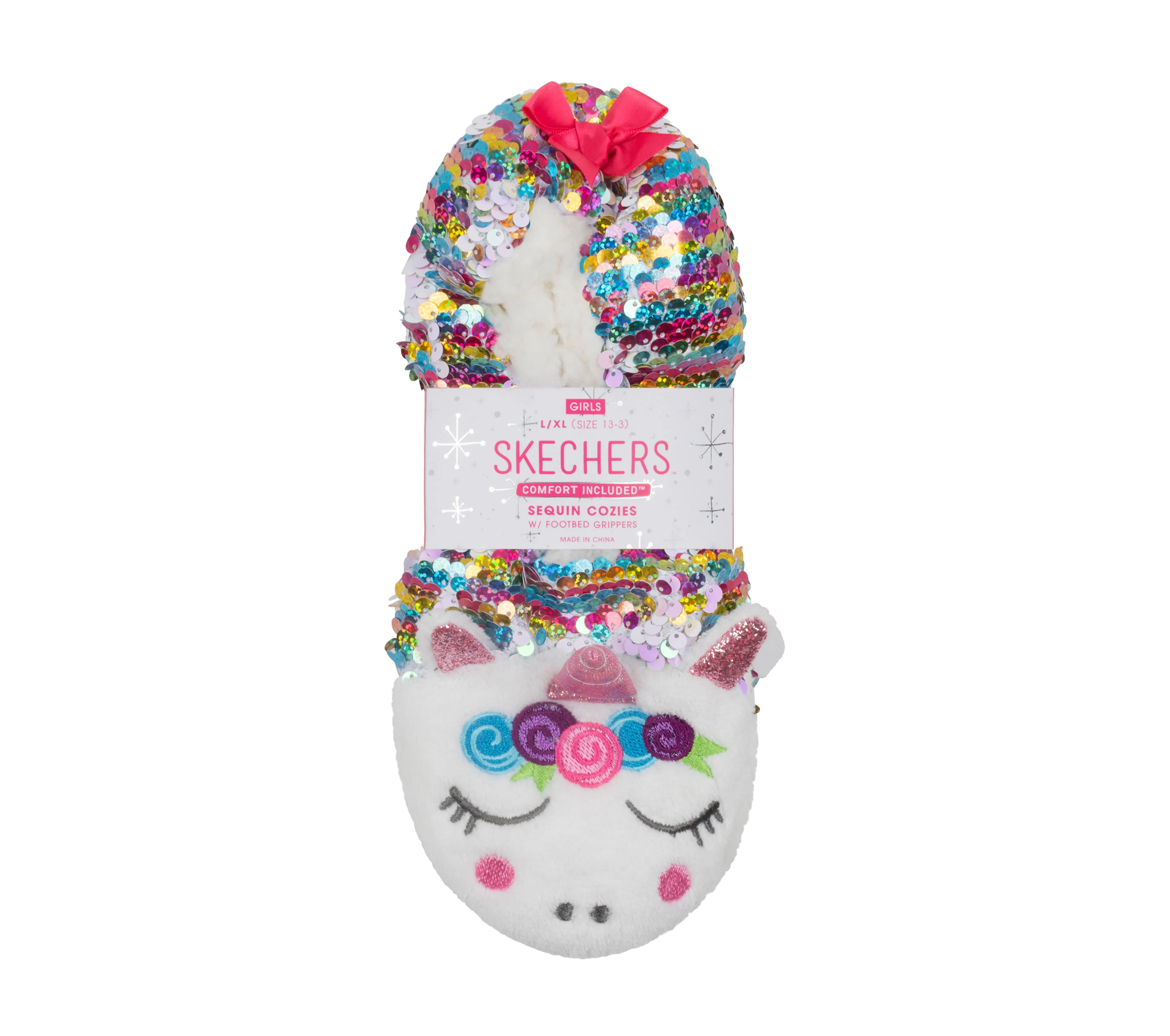 Sequin Unicorn Slipper Socks - 1 Pack