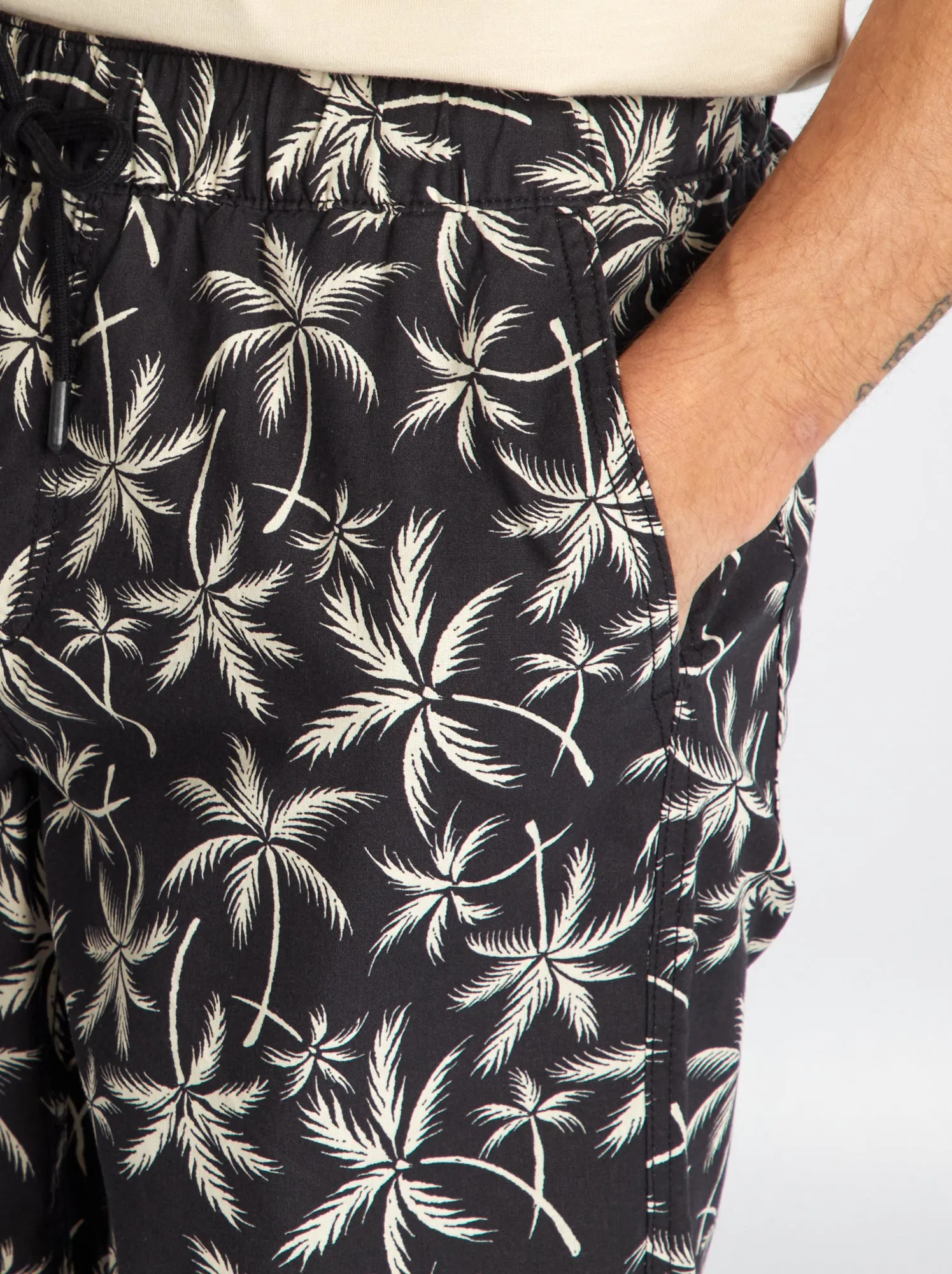 Shorts in cotone stampato - GRIGIO