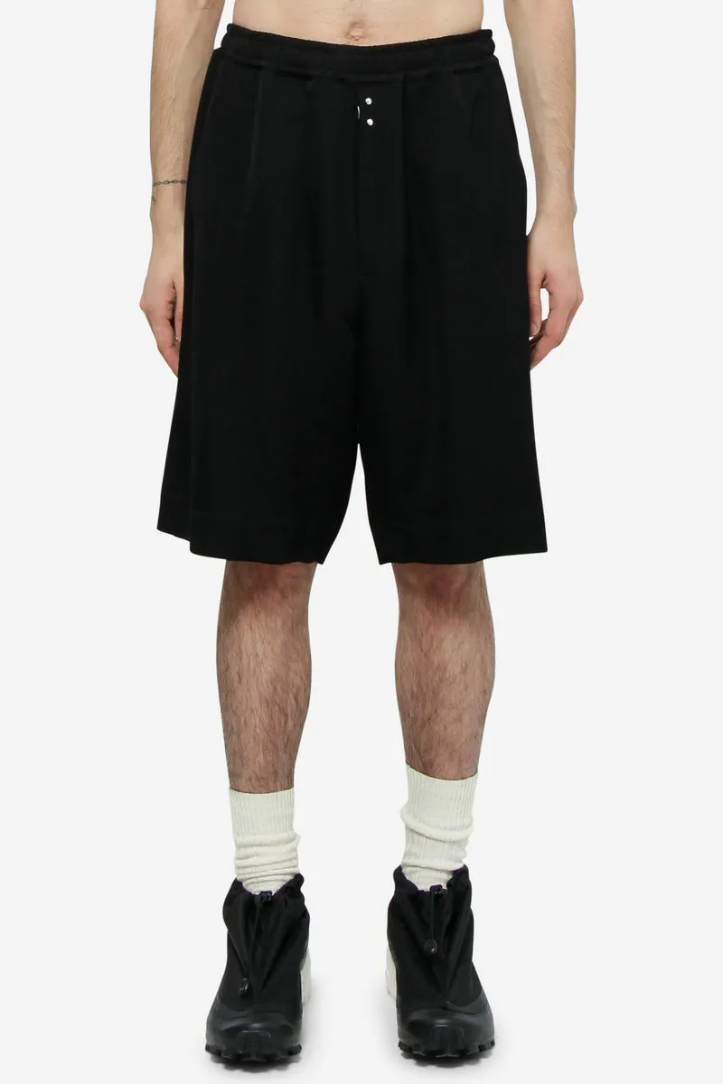 Shorts in lana nera