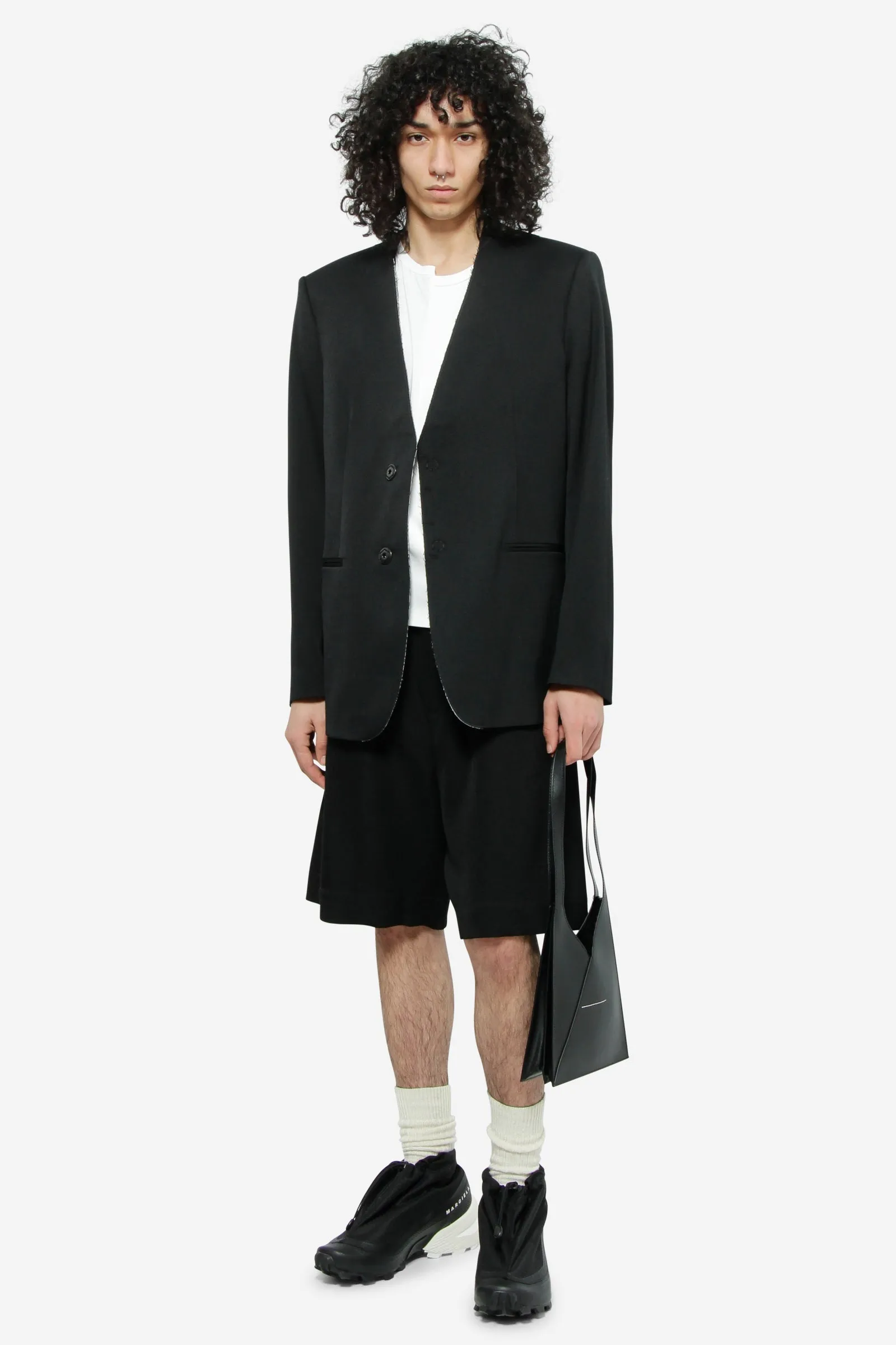 Shorts in lana nera