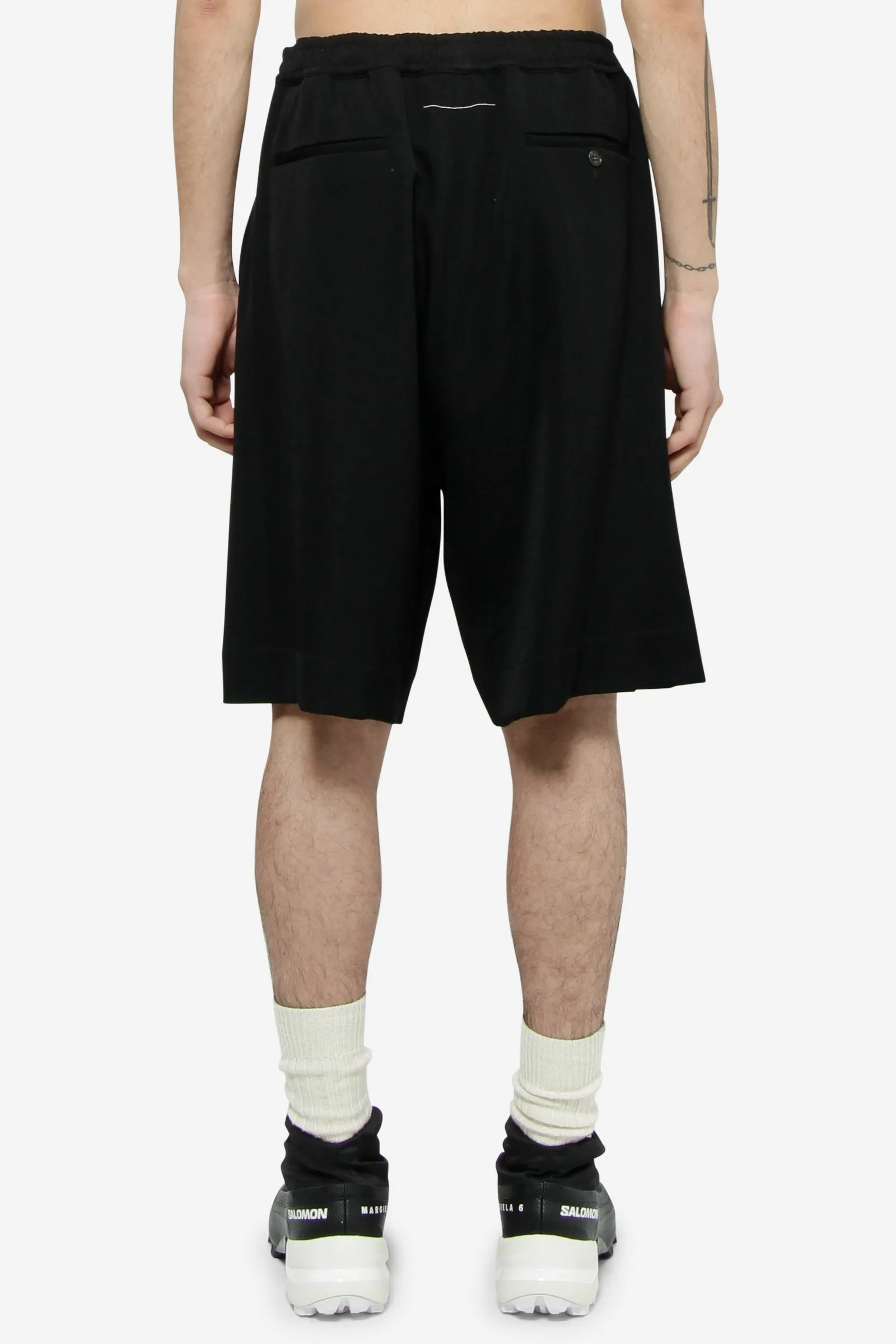 Shorts in lana nera