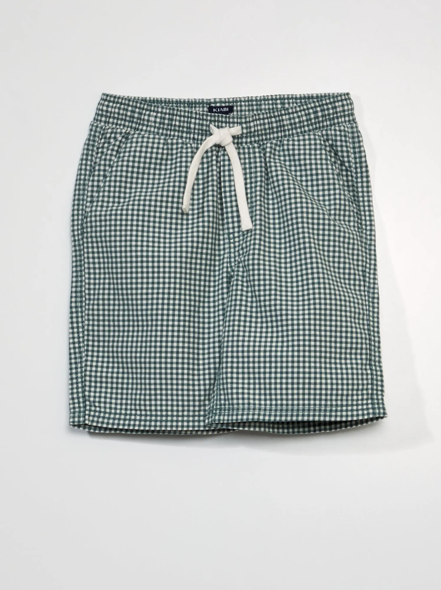 Shorts in twill a quadri - BIANCO