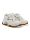 Sneakers Ash ADDICT in nappa e tessuto bianco e beige