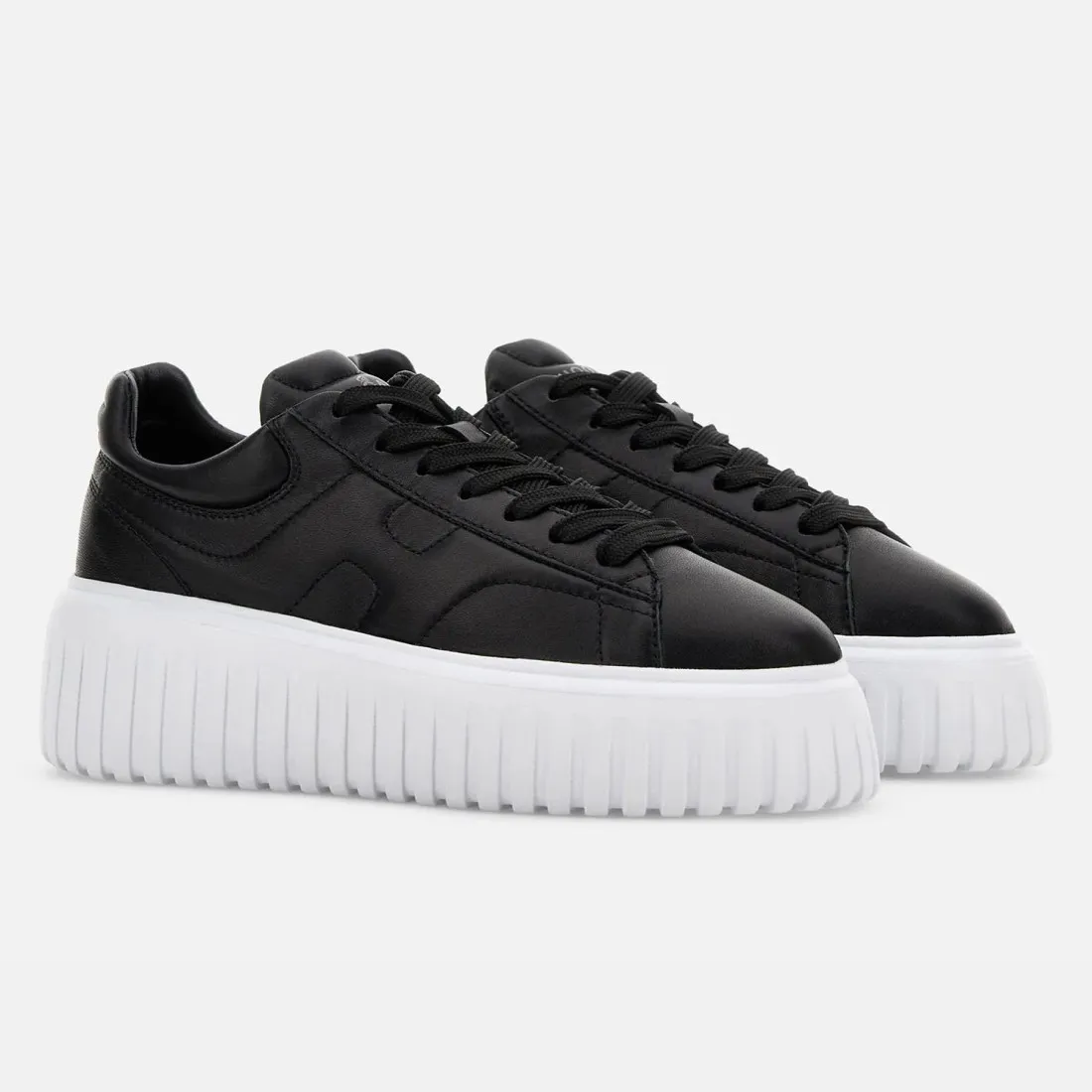 Sneakers da donna Hogan H-Stripes in pelle nera