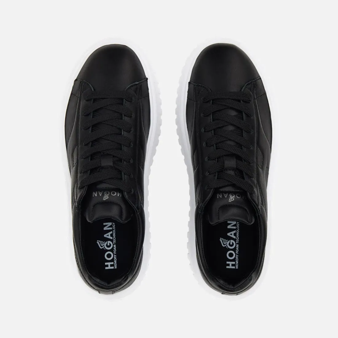 Sneakers da donna Hogan H-Stripes in pelle nera