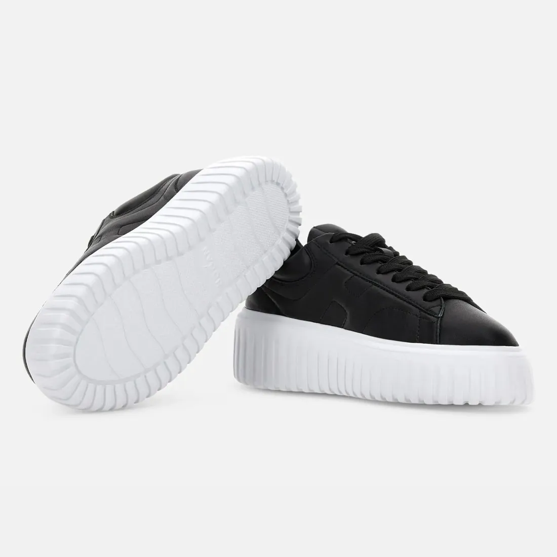 Sneakers da donna Hogan H-Stripes in pelle nera