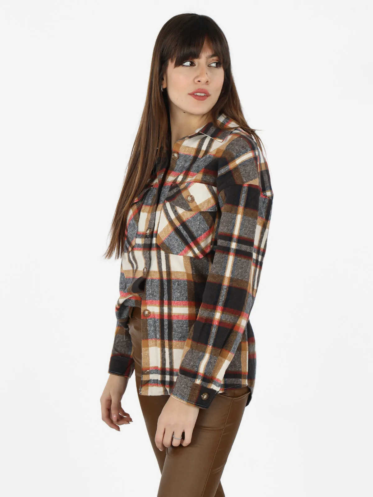 Solada Chemise oversize à carreaux femme