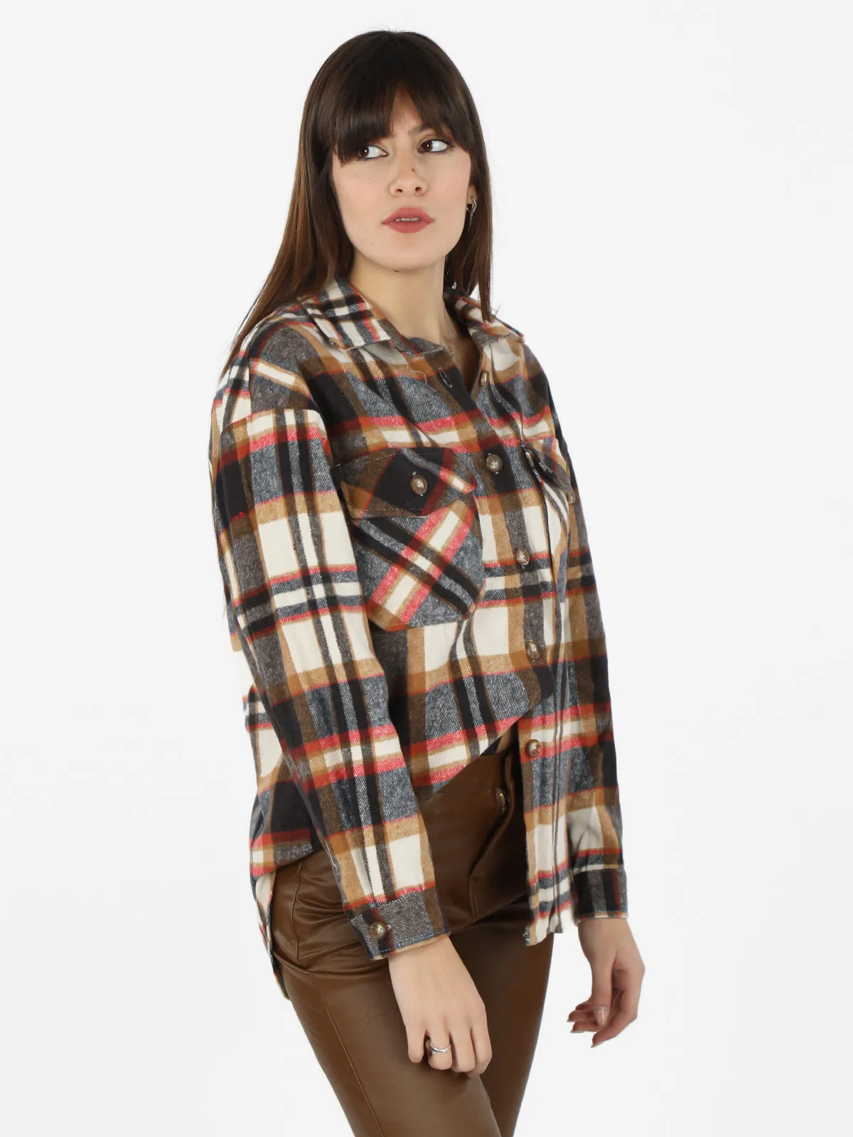 Solada Chemise oversize à carreaux femme