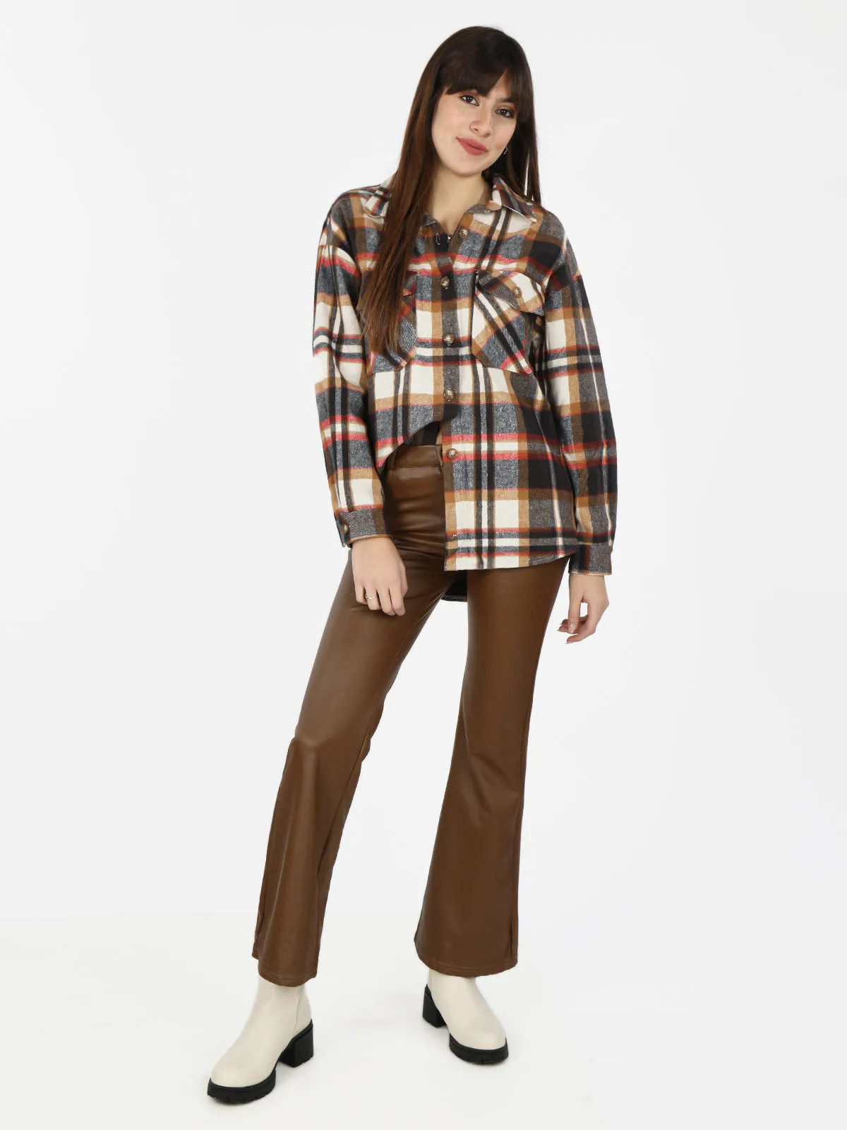 Solada Chemise oversize à carreaux femme