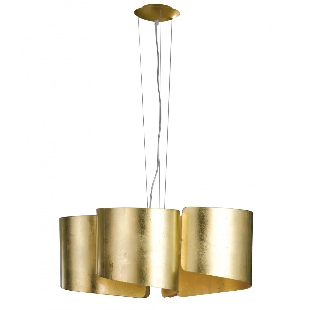 Sospensione 5 Luci Vetro Curvo Foglia Oro Imagine S5 Fan Europe