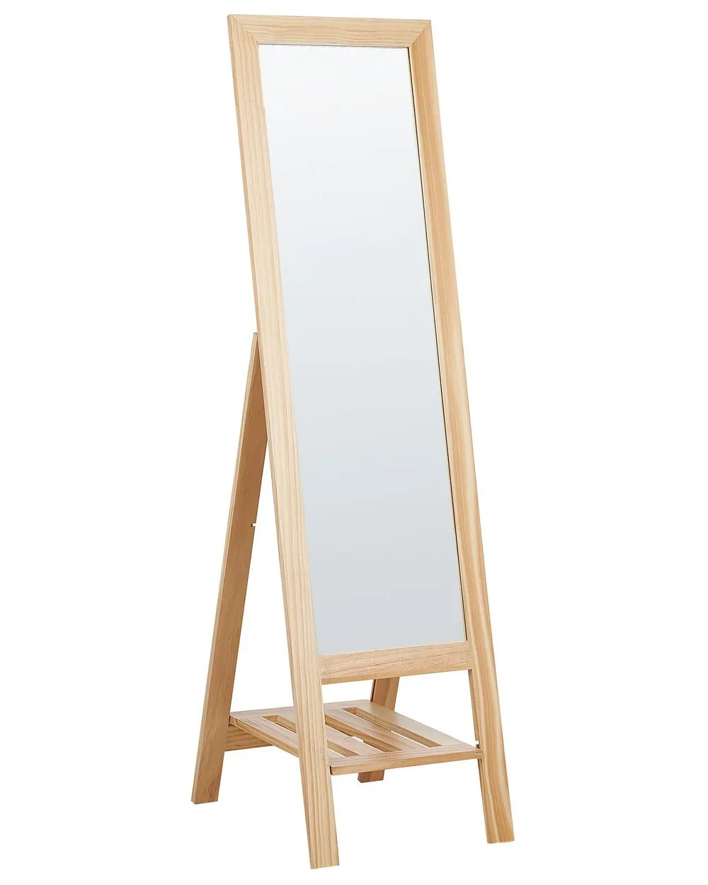 Specchio da parete con ripiano LUISANT 145 cm Legno Marrone chiaro