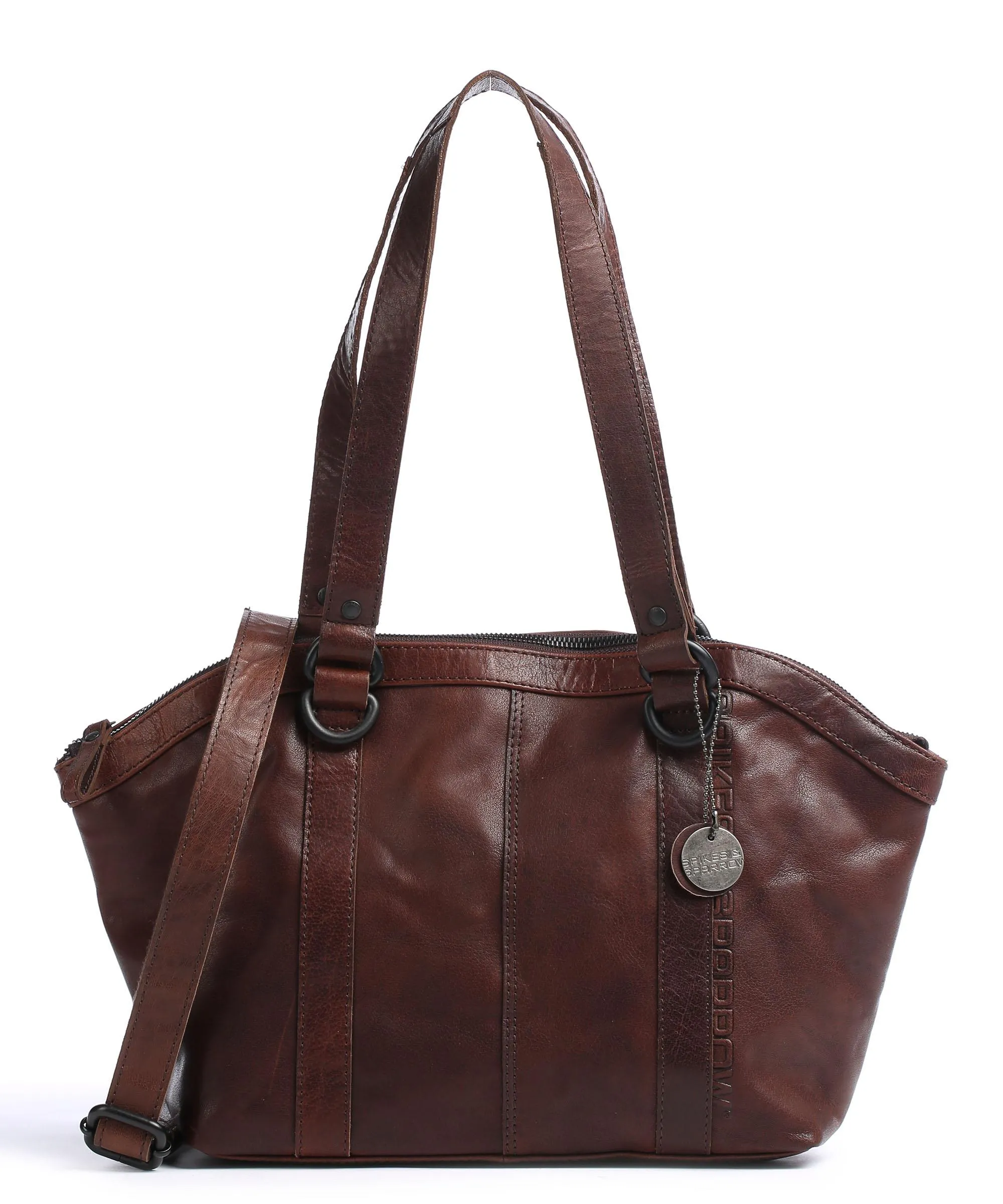  Spikes & Sparrow Bronco Borsa a spalla pelle di bufalo marrone scuro  